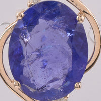 4.73 Ct Oval Natural Tanzanite 14K Gold Pendant