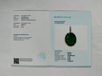 5.74 Ct Oval Mixed Cut Natural Emerald 14K Gold Pendant