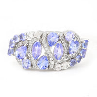 1.94 Ct Marquise Mixed Cut, Round Mixed Cut, Pear Mixed Cut Natural Tanzanite 950 Platinum Ring