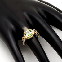 2.01 Ct Octagon Natural Eridot 14K Gold Ring