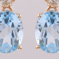 5.00 Ct Oval Natural Topaz 14K Gold Earrings