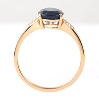 2.49 Ct Oval Mixed Cut Natural Sapphire 14K Gold Ring