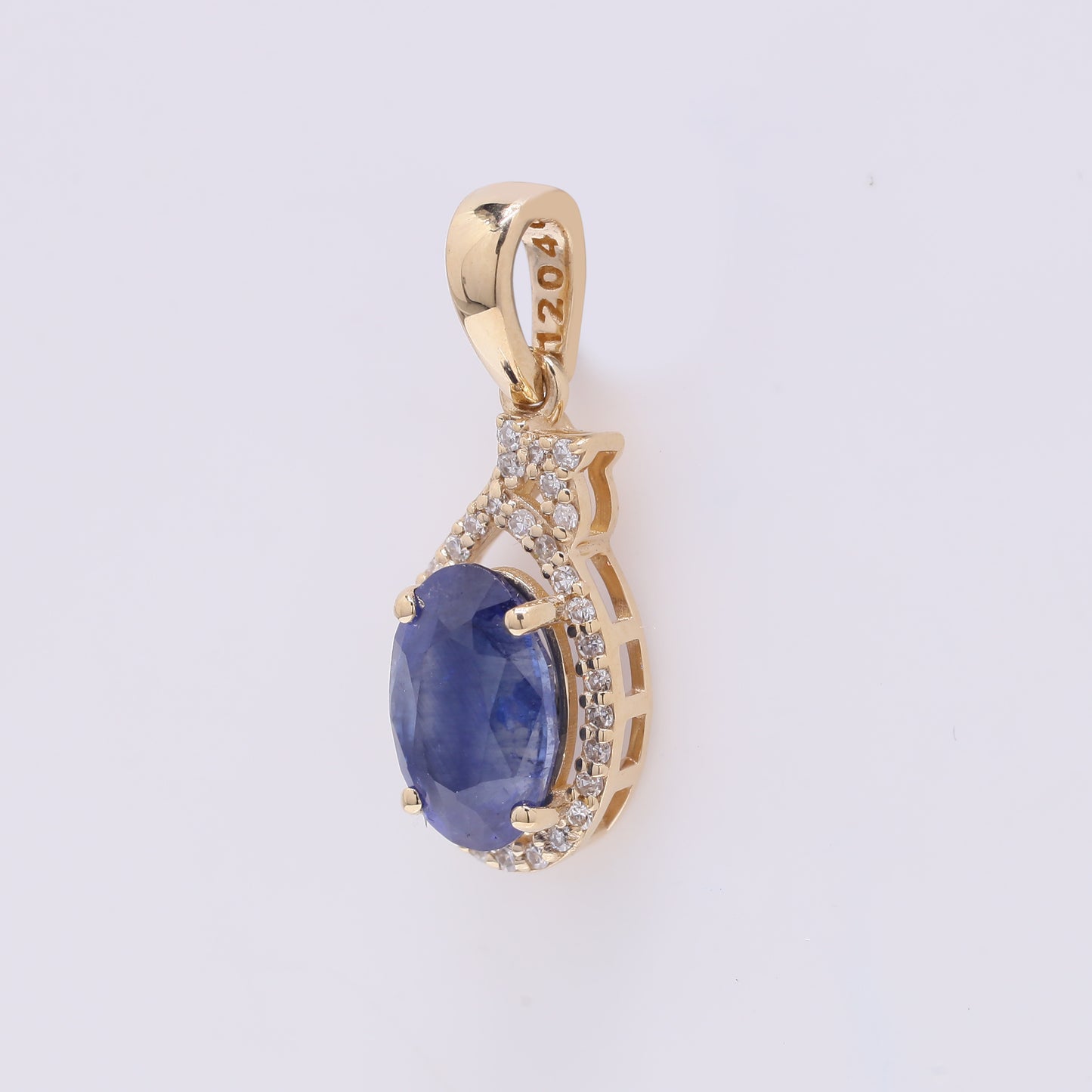 1.95 Ct Oval Mixed Cut Natural Sapphire 14K Gold Pendant