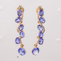 2.15 Ct Oval Natural Tanzanite 14K Gold Earrings