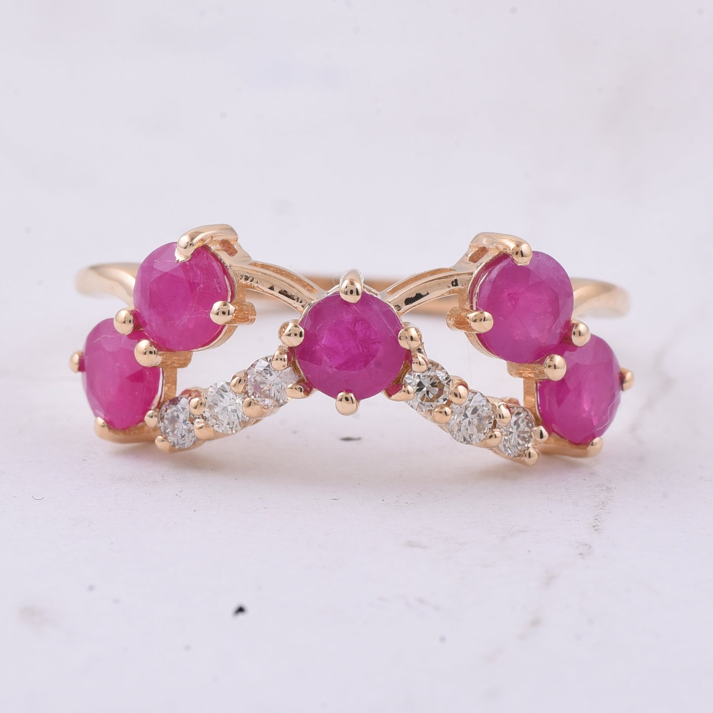 1.89 Ct Round Natural Ruby 14K Gold Ring