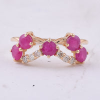1.89 Ct Round Natural Ruby 14K Gold Ring