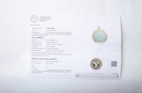 22.84 Ct Oval Cabochon Natural Beryl Emerald 14K Gold Pendant