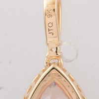 2.81 Ct Pear Morganite 9K Gold Pendant