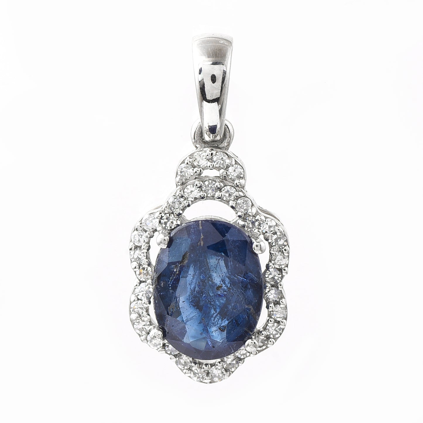 1.82 Ct Oval Sapphire 950 Platinum Pendant