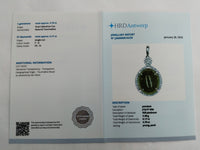 9.87 Ct Oval Cabochon Cut Natural Tourmaline 950 Platinum Pendant