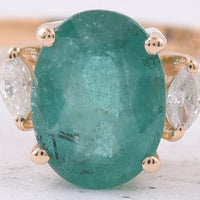 1.26 Ct Oval Natural Emerald 14K Gold Ring