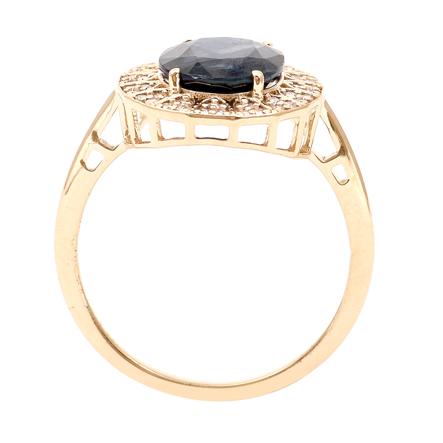 3.02 Ct Oval Natural Sapphire 14K Gold Ring