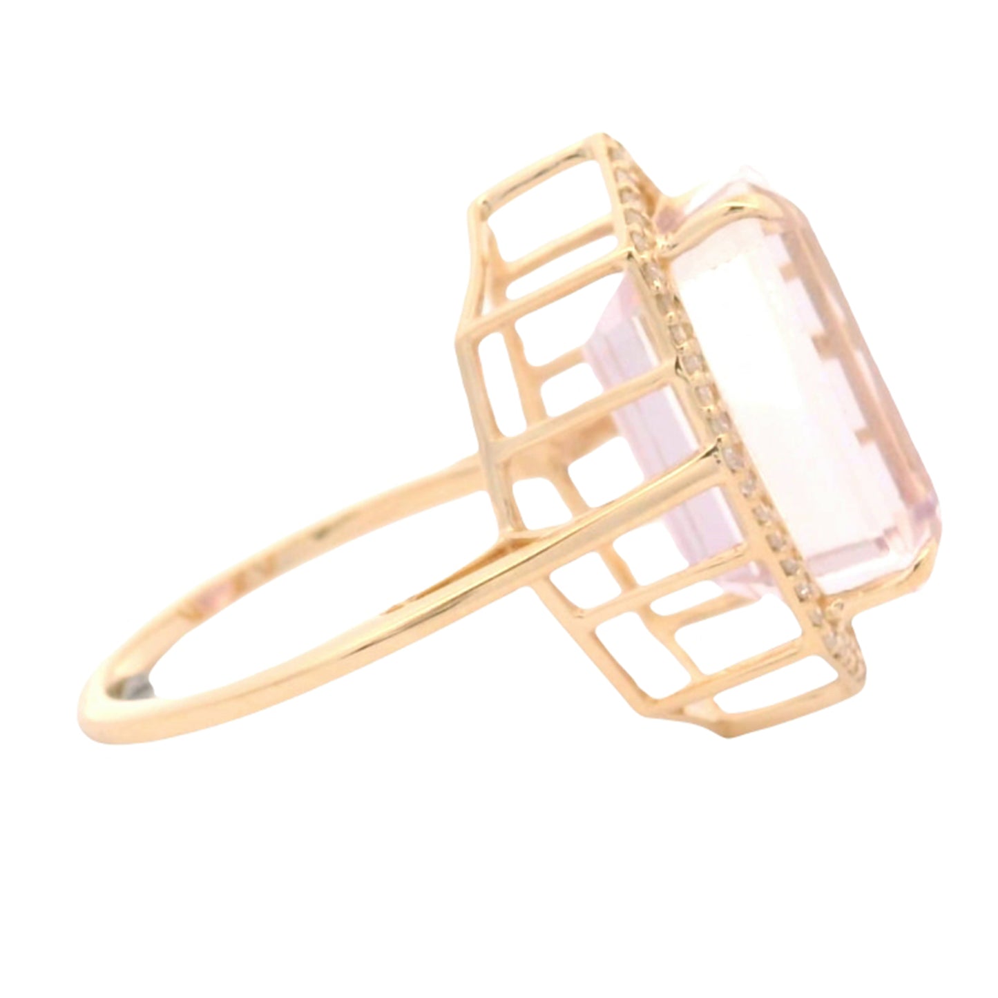 10.22 Ct Octagon Kunzite 14K Gold Ring