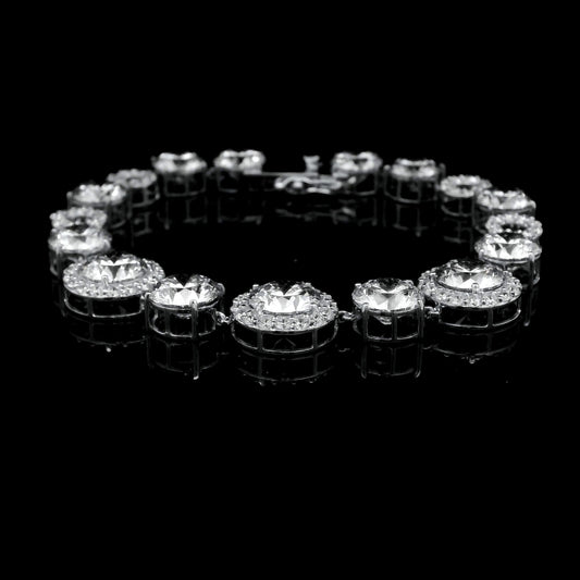 29.68 Carats Lab Grown Diamond 14K Gold Bracelet