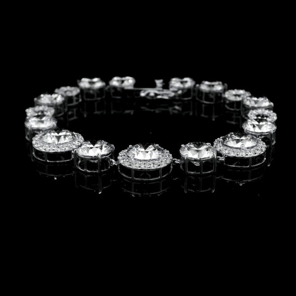 29.68 Carats Lab Grown Diamond 14K Gold Bracelet