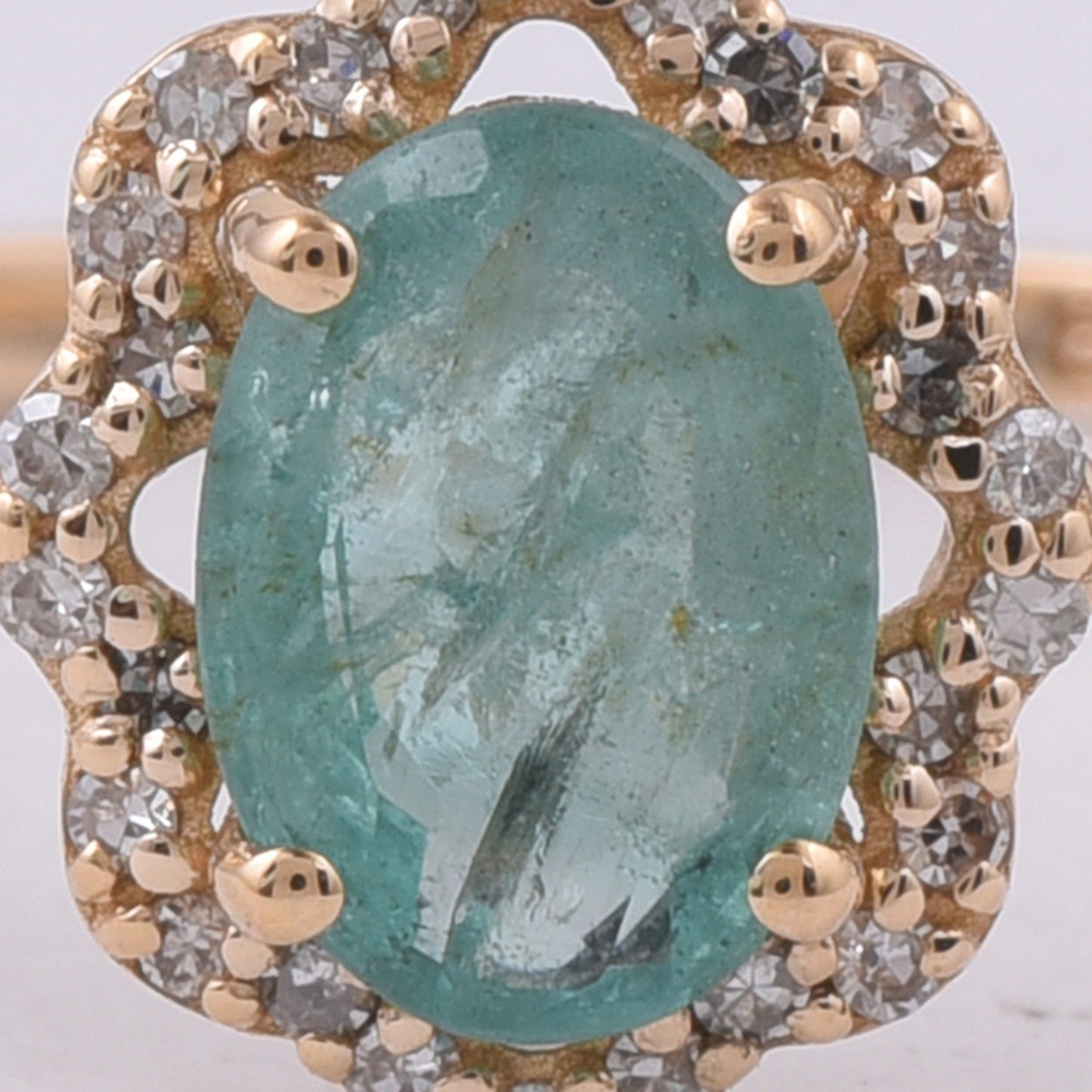 0.85 Ct Oval Natural Emerald 14K Gold Ring