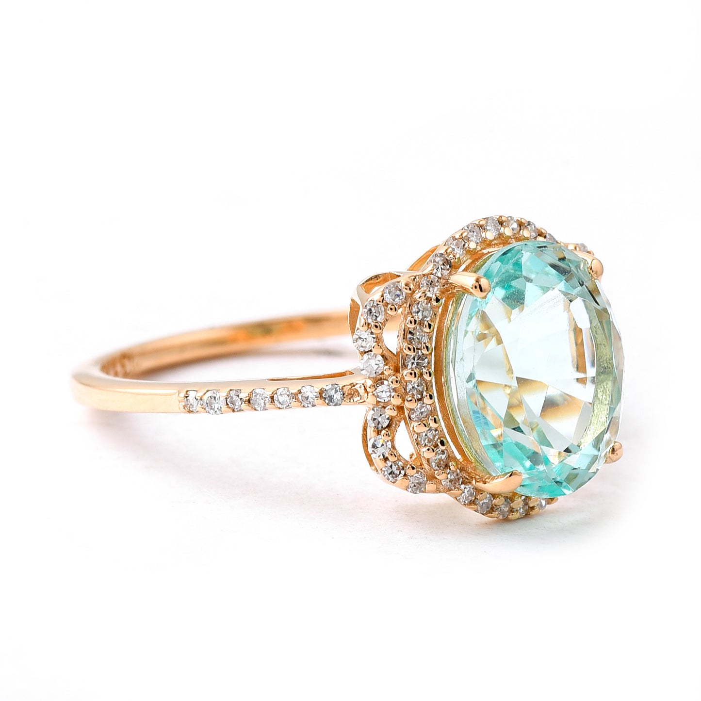 3.14 Ct Oval Mixed Cut Natural Emerald 14K Gold Ring