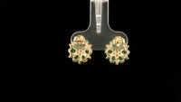 2.05 Ct Oval Emerald 14K Gold Earrings
