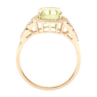 2.65 Ct Octagon Natural Eridot 14K Gold Ring