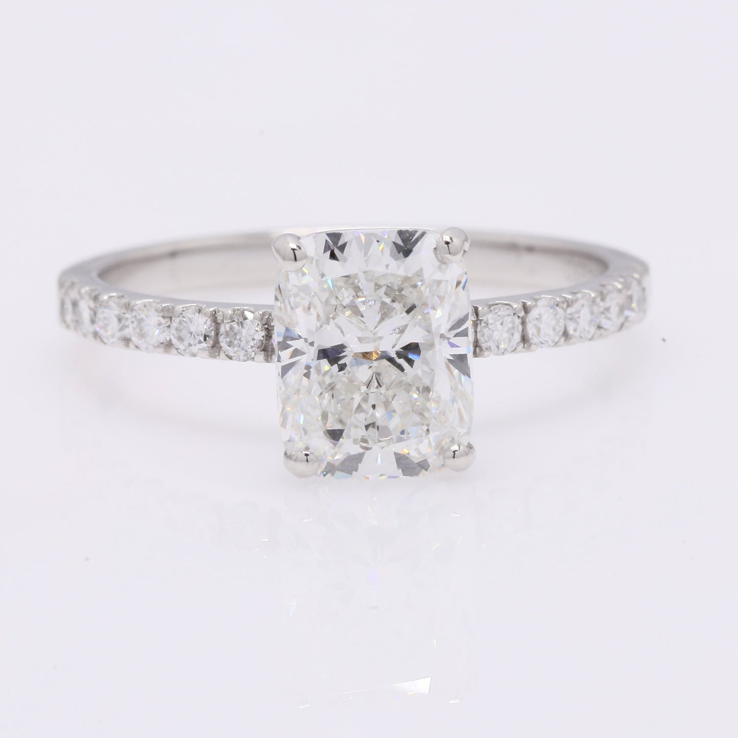 2.13 Ct Cushion Modified Brilliant Lab Grown Diamond 950 Platinum Ring