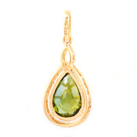 2.58 Ct Pear Mixed Cut Natural Yellow Sapphire 14K Gold Pendant