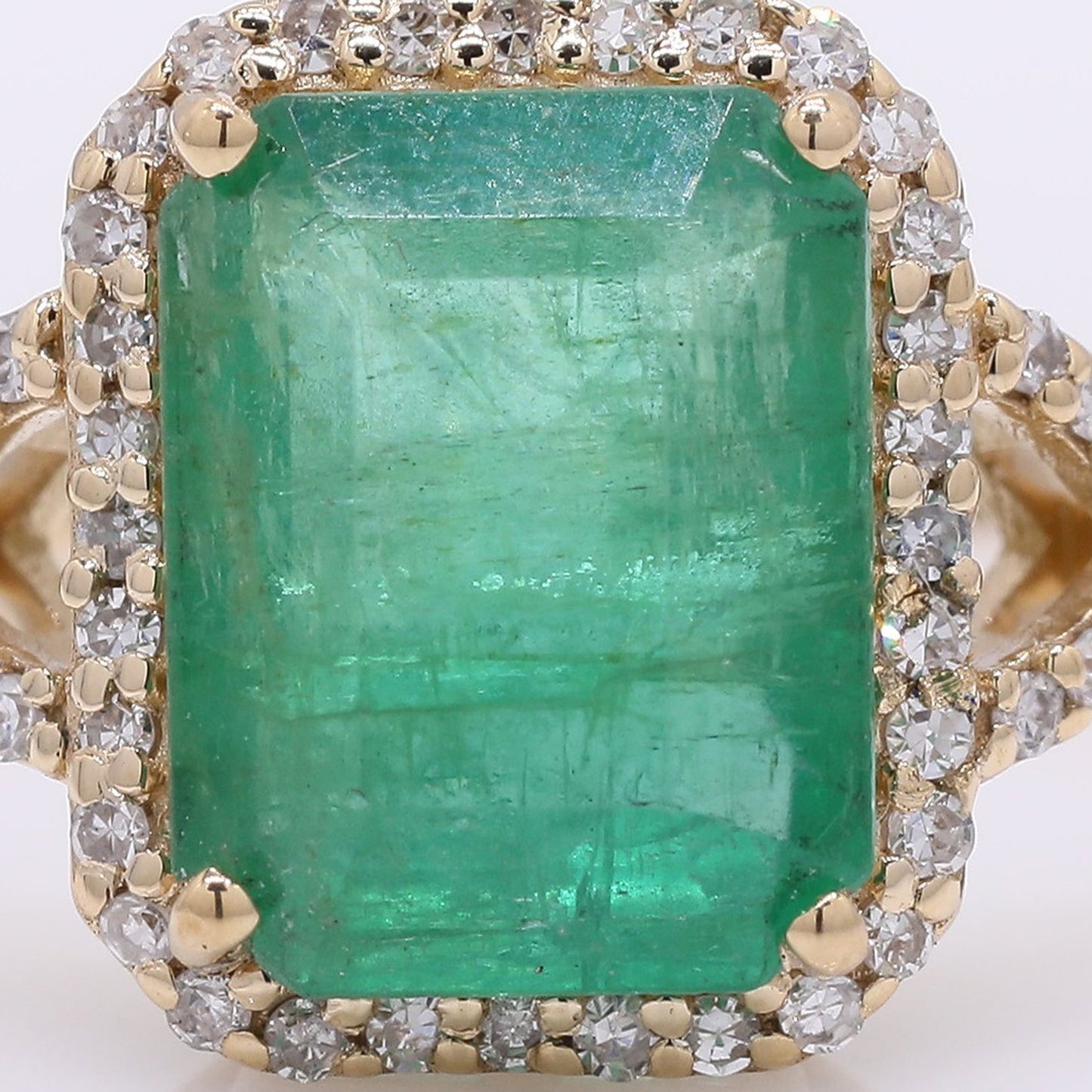 2.26 Ct Octagon Step Cut Natural Emerald 14K Gold Ring