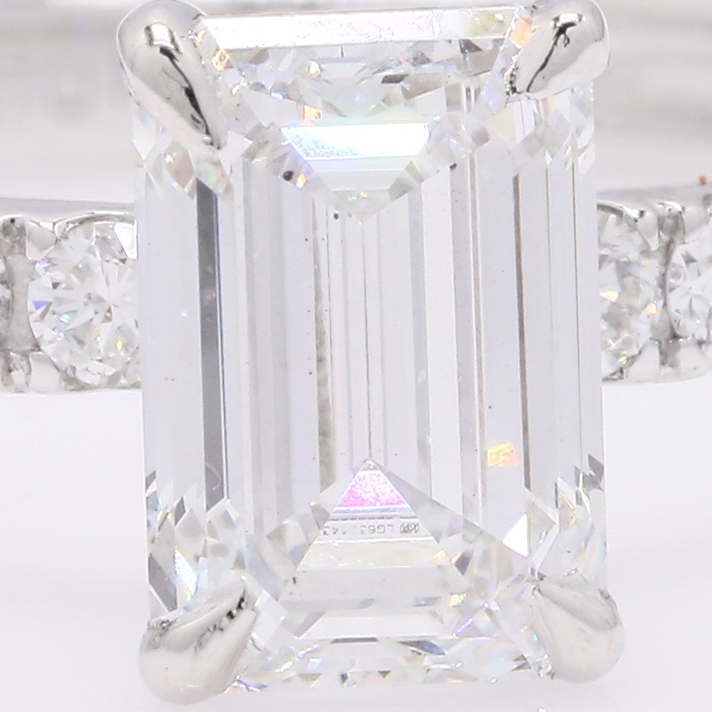 1.98 Ct Emerald Cut Lab Grown Diamond 950 Platinum Ring