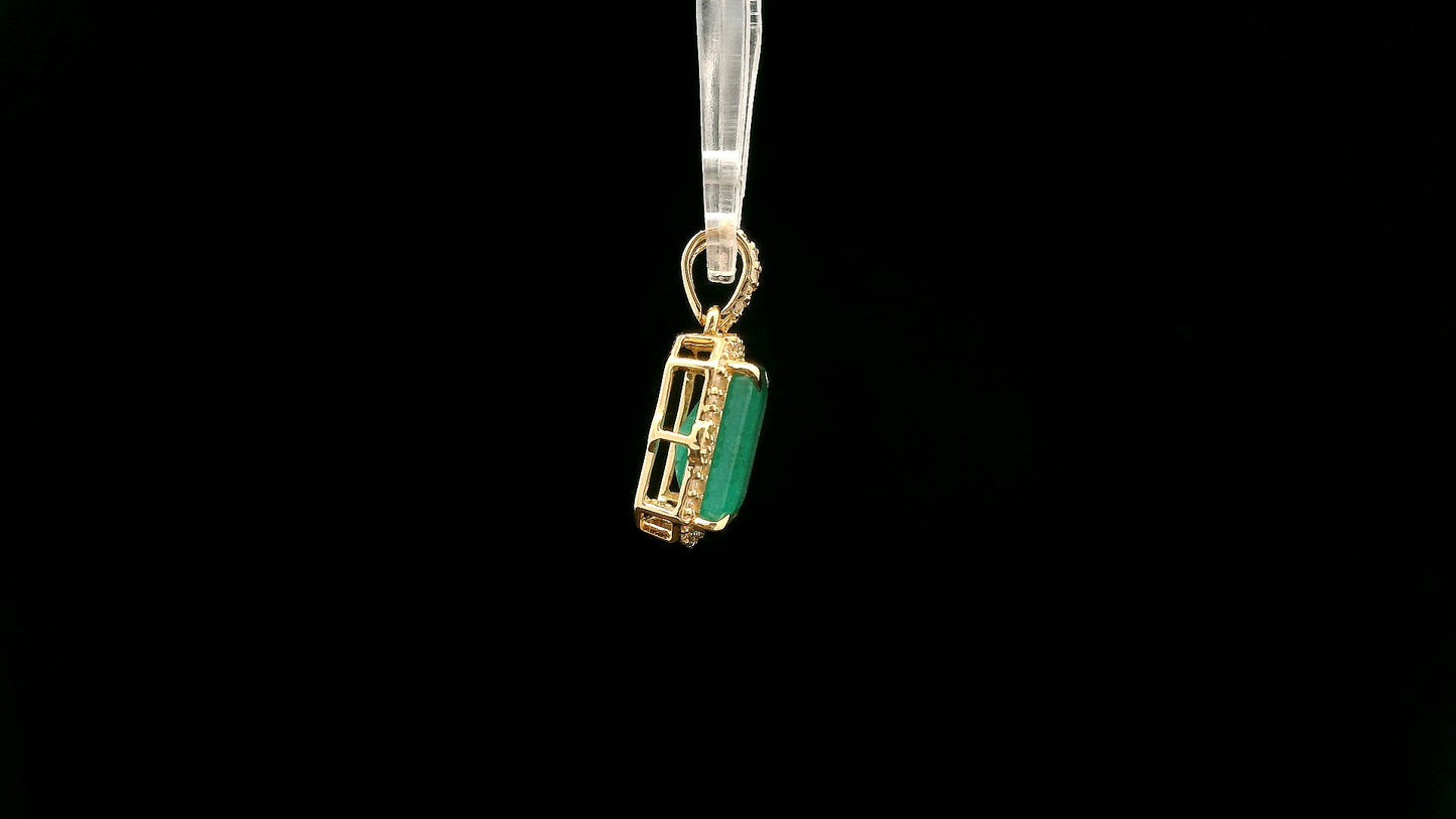 2.60 Ct Octagon Natural Emerald 14K Gold Pendant