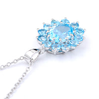 3.68 Ct Oval Sky Blue Topaz, Swiss Blue Topaz 925 Sterling Silver Pendant