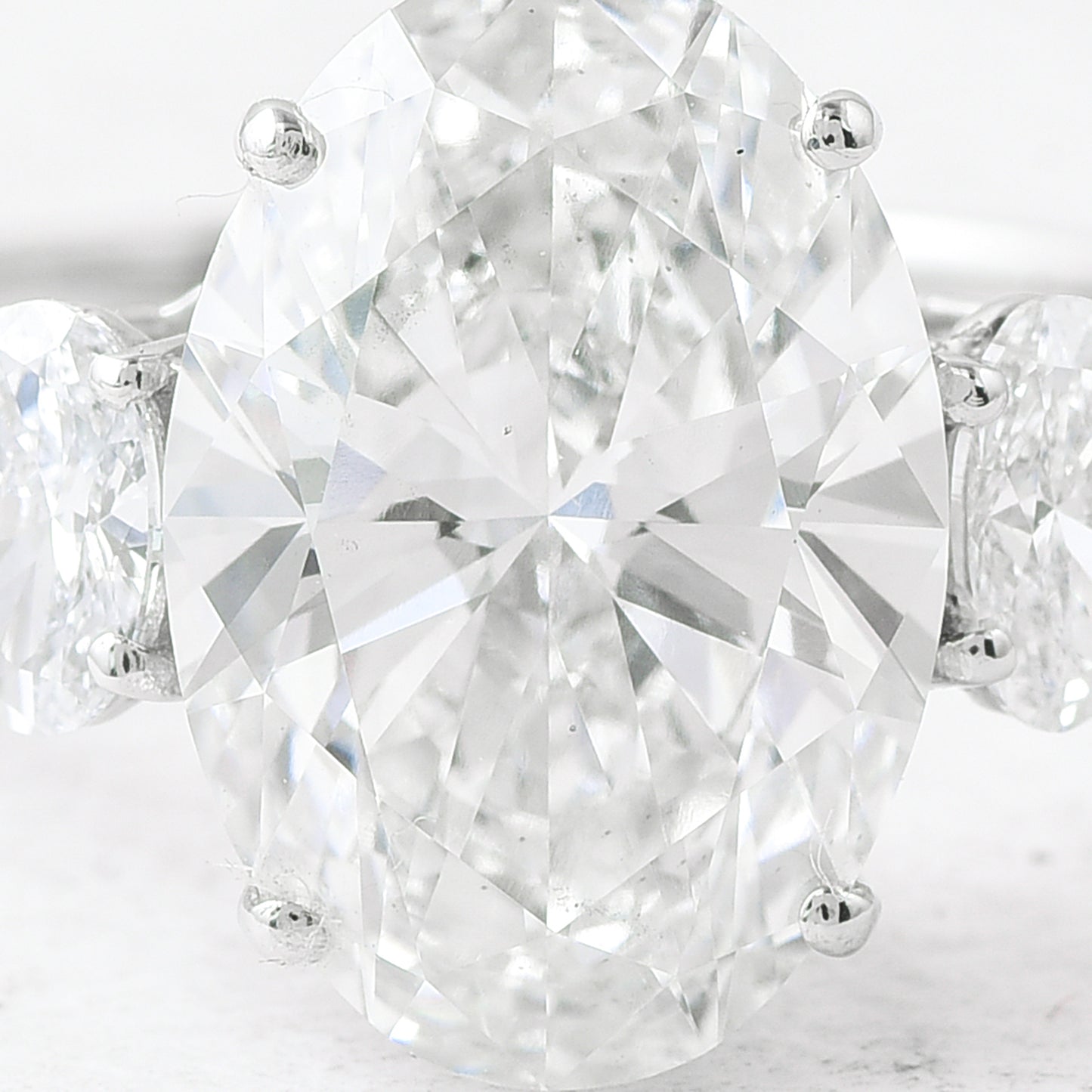 4.17 Ct Oval Lab Grown Diamond 950 Platinum Ring