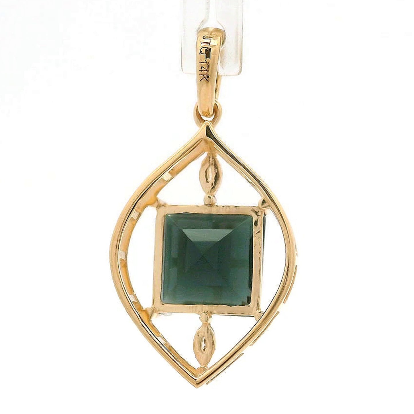 1.85 Ct Square Tourmaline 14K Gold Pendant