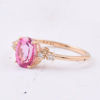 1.67 Ct Oval Natural Topaz 14K Gold Ring