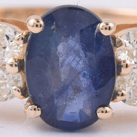 1.51 Ct Oval Natural Sapphire 14K Gold Ring