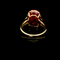 14.56 Ct Oval Mixed Cut Lab Grown Ruby 14K Gold Ring