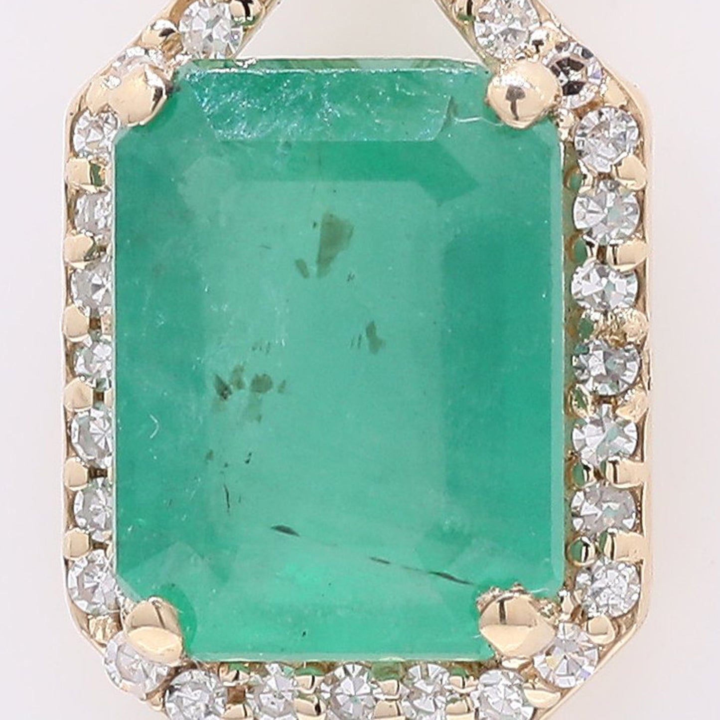 1.57 Ct Octagon Step Cut Natural Emerald 14K Gold Pendant