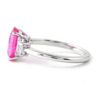 2.89 Ct Oval Pink Sapphire 950 Platinum Ring