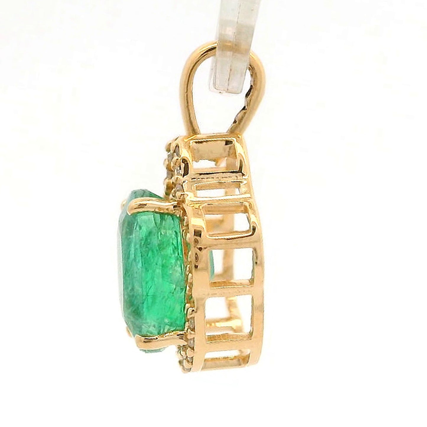 1.63 Ct Oval Emerald 14K Gold Pendant