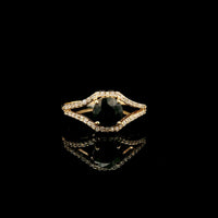 1.29 Ct Round Mixed Cut Natural Sapphire 14K Gold Ring