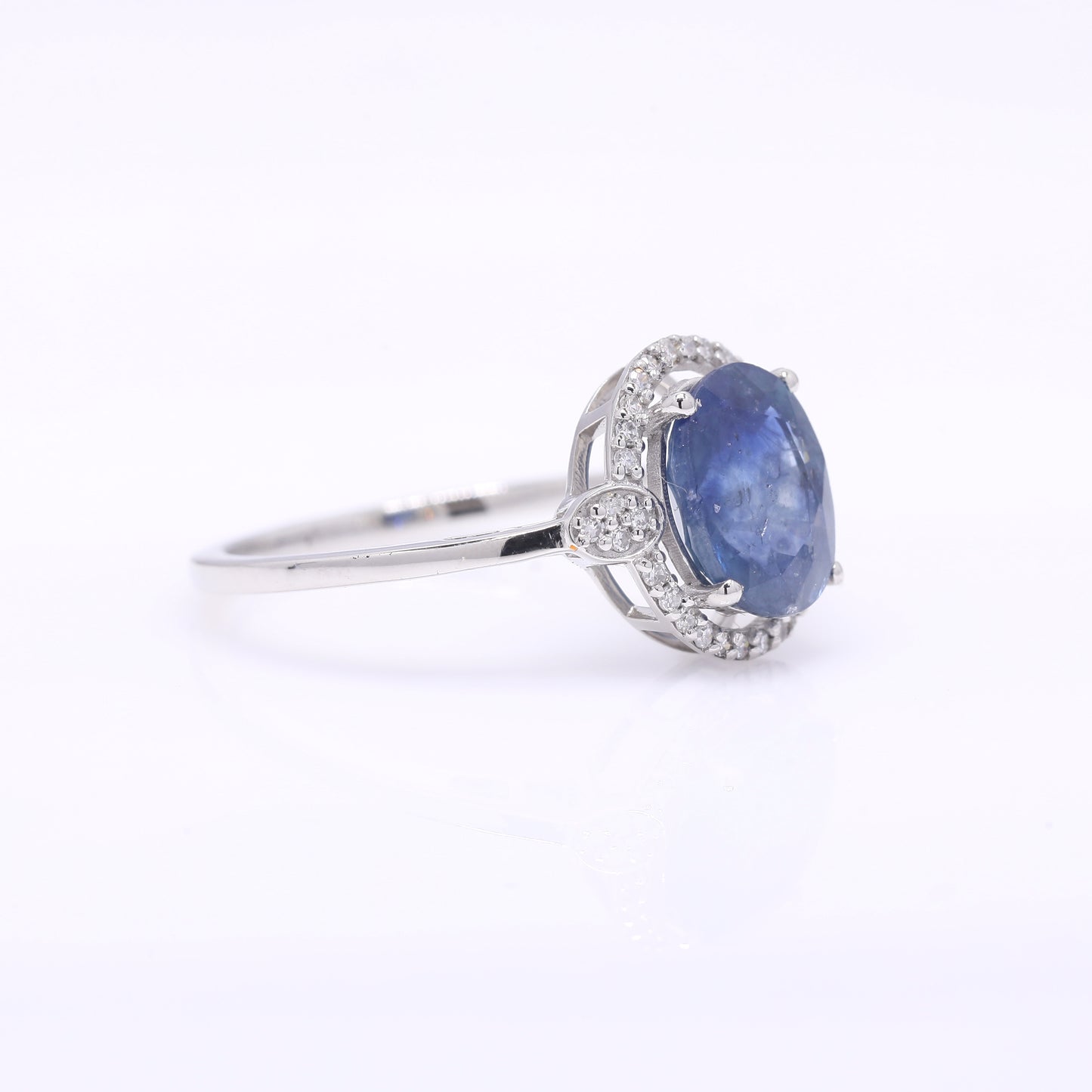 2.62 Ct Oval Mixed Cut Natural Sapphire 950 Platinum Ring