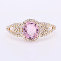 1.42 Ct Oval Mixed Cut Natural Spinel 14K Gold Ring
