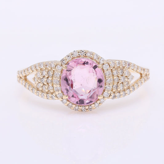 1.42 Ct Oval Mixed Cut Natural Spinel 14K Gold Ring