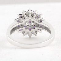 0.97 Ct Round Amethyst 925 Sterling Silver Ring