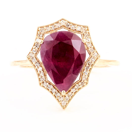 3.10 Ct Natural Codundum Ruby 14K Gold Ring