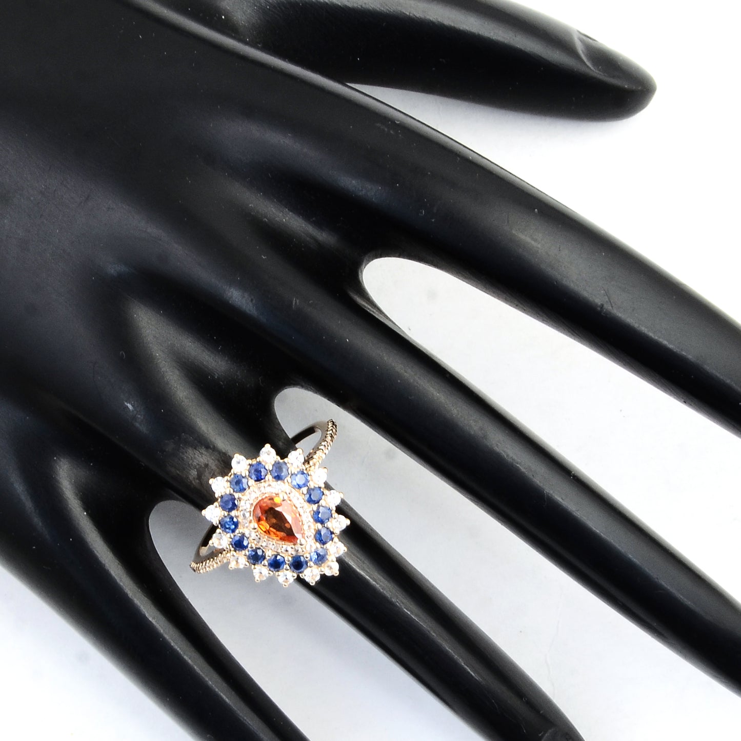 1.39 Ct Pear Multi Sapphire 14K Gold Ring