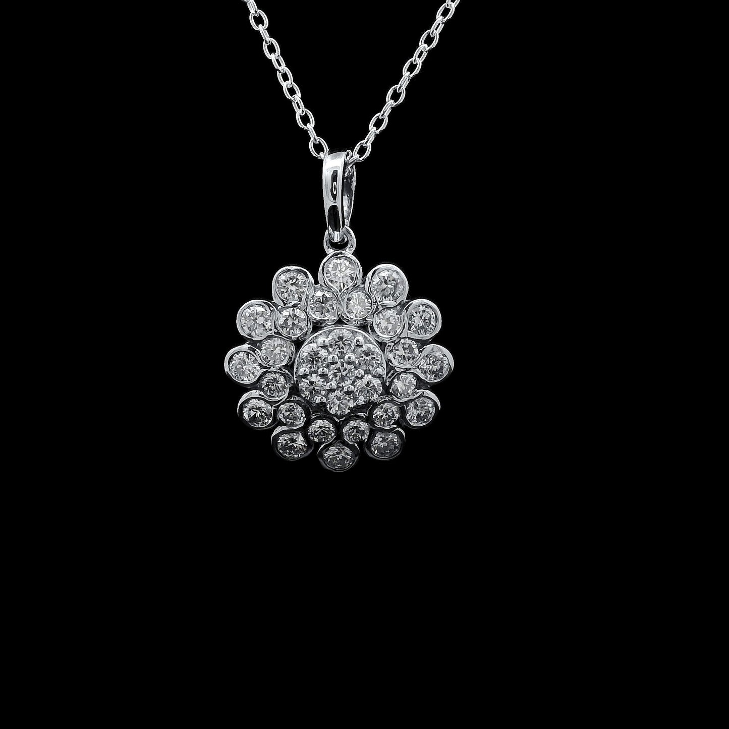 0.84 Ct Round Lab Grown Diamond 925 Sterling Silver Pendant