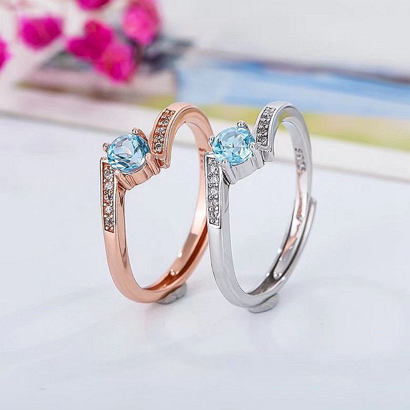 Blue Topaz 925 Sterling Silver Ring