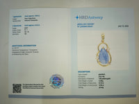 3.66 Ct Pear Cabochon Natural Tanzanite 14K Gold Pendant
