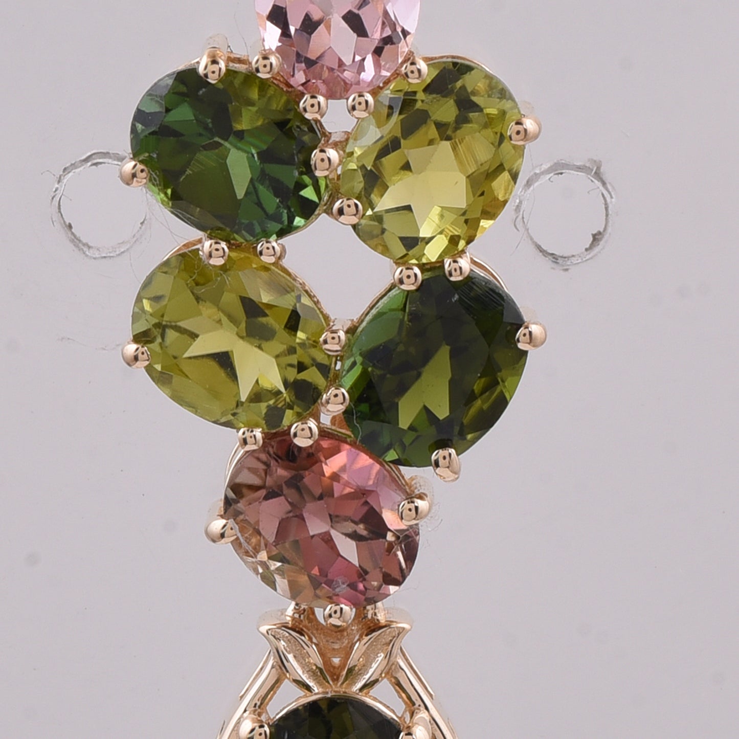 3.33 Ct Oval Natural Multi-Coloured Tourmaline 14K Gold Pendant