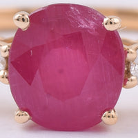 1.57 Ct Cushion Natural Ruby 14K Gold Ring