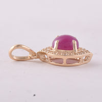 1.18 Ct Round Ruby 9K Gold Pendant